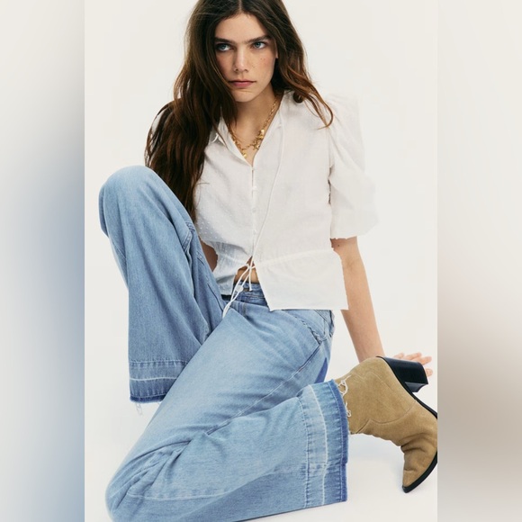 H&M NWT WIDE HIGH WAISTED JEANS - Picture 4 of 9